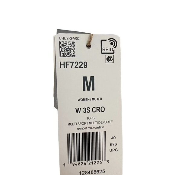 ADIDAS ESSENTIALS 3-STRIPES CROP TOP SZ MED Wonder Mauve / White - Picture 5 of 11